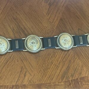 Avignon genuine leather belt, made in Spain, brown/gold color